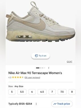 Nike Women’s Air Max 90 Terrascape Light Bone (size 8.5)